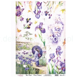 CADENCE Papier ryżowy  format A4  ( 219 ) irysy